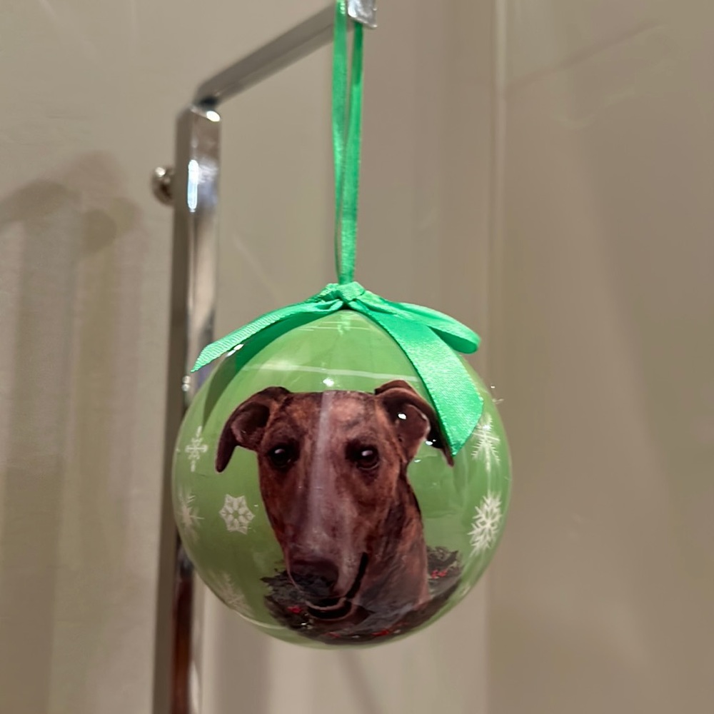Greyhound Christmas Ornament Shatter Proof Ball Easy To Personalize